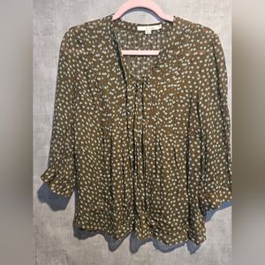 Boden Polka Dot Blouse - Brown and White Size 6